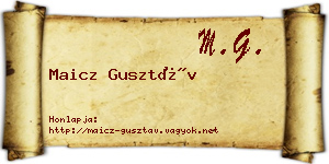 Maicz Gusztáv névjegykártya